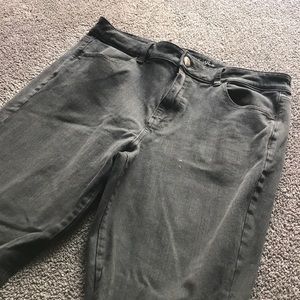 High Rise Jegging - Dark Gray/Black STRETCH